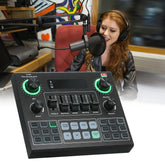 V9 Live Sound Card BT – Bluetooth Audio Mixer with Sound Effects for Mobile Broadcasts & Singing